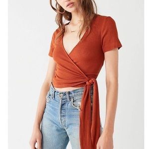 Project Social T Rust Orange Bailey Wrap Tee
